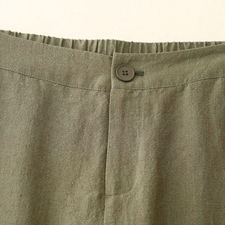 Pantaloni da donna casual a gamba larga con elastico in vita e tasche, con stampa Buddha Stones. - image 2