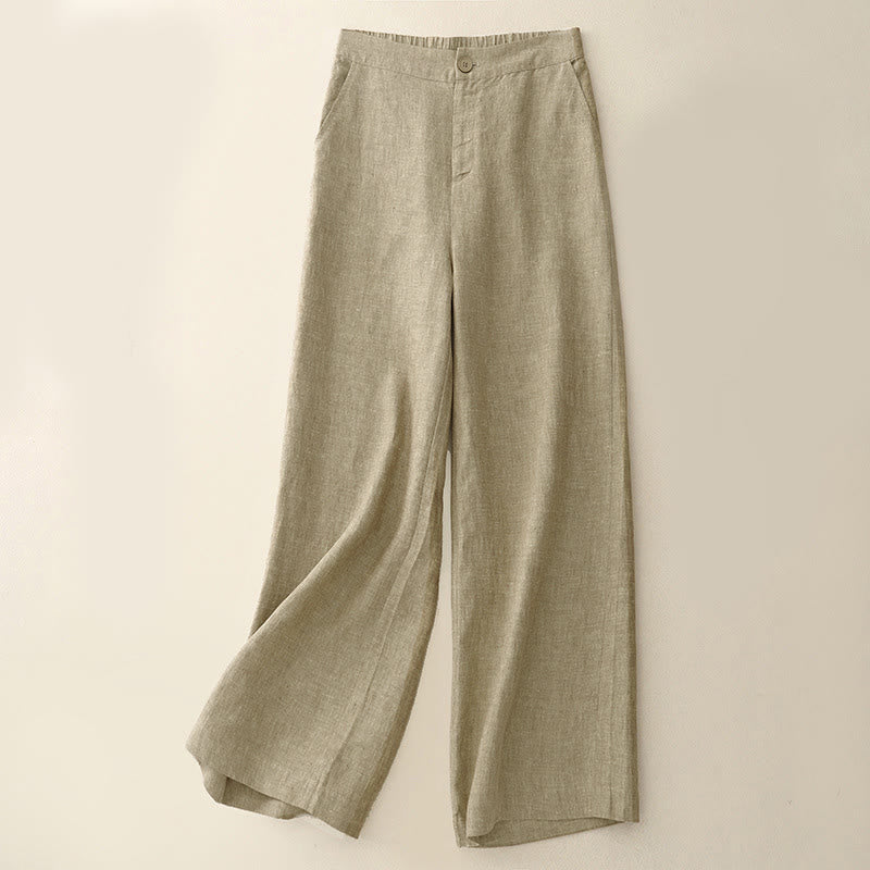 Pantaloni da donna casual a gamba larga con elastico in vita e tasche, con stampa Buddha Stones. - Grano - US8-10, UK/AU12-14, EU40-42 (2XL) - image 5