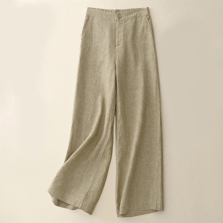 Pantaloni da donna casual a gamba larga con elastico in vita e tasche, con stampa Buddha Stones. - Grano - US8-10, UK/AU12-14, EU40-42 (2XL) - image 5