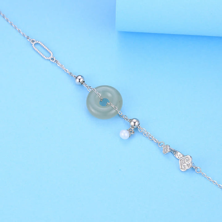 Buddha Stones Bracciale portafortuna con fibbia della pace in giada Hetian e argento sterling 925 - image 10