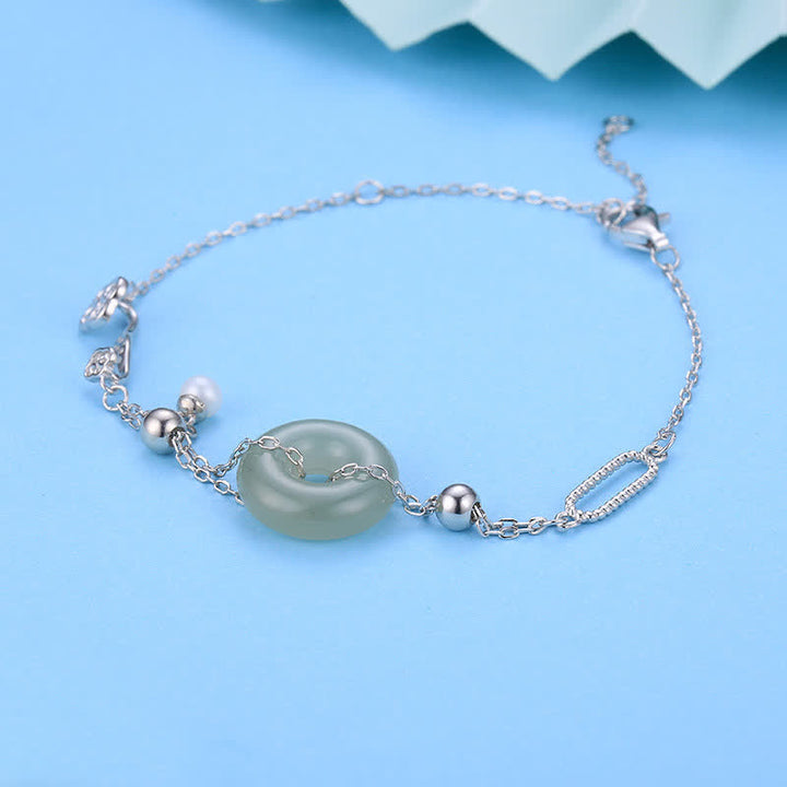 Buddha Stones Bracciale portafortuna con fibbia della pace in giada Hetian e argento sterling 925 - image 3