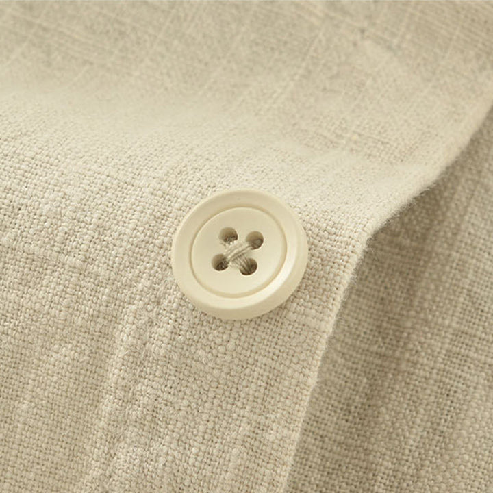 Buddha Stones Giacca da uomo autunnale casual minimalista in ramia tinta unita con bottoni e tasche. - image 16