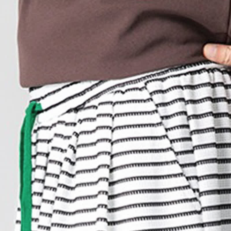 Buddha Stones Pantaloni da uomo a gamba dritta, minimalisti, con coulisse e righe, perfetti per l'autunno. - image 23