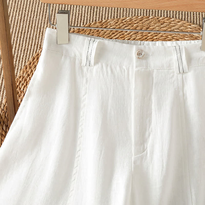 Buddha Stones Pantaloni casual primavera/estate a tinta unita con cerniera, modello alla caviglia, da donna a gamba larga con tasca. - image 12