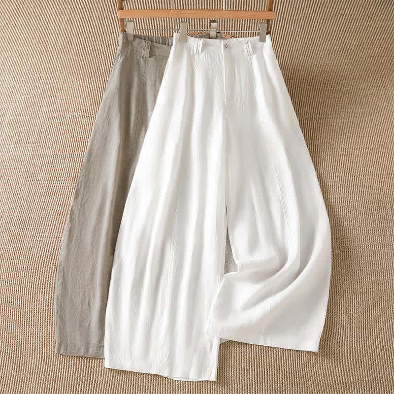 Buddha Stones Pantaloni casual primavera/estate a tinta unita con cerniera, modello alla caviglia, da donna a gamba larga con tasca. - image 16