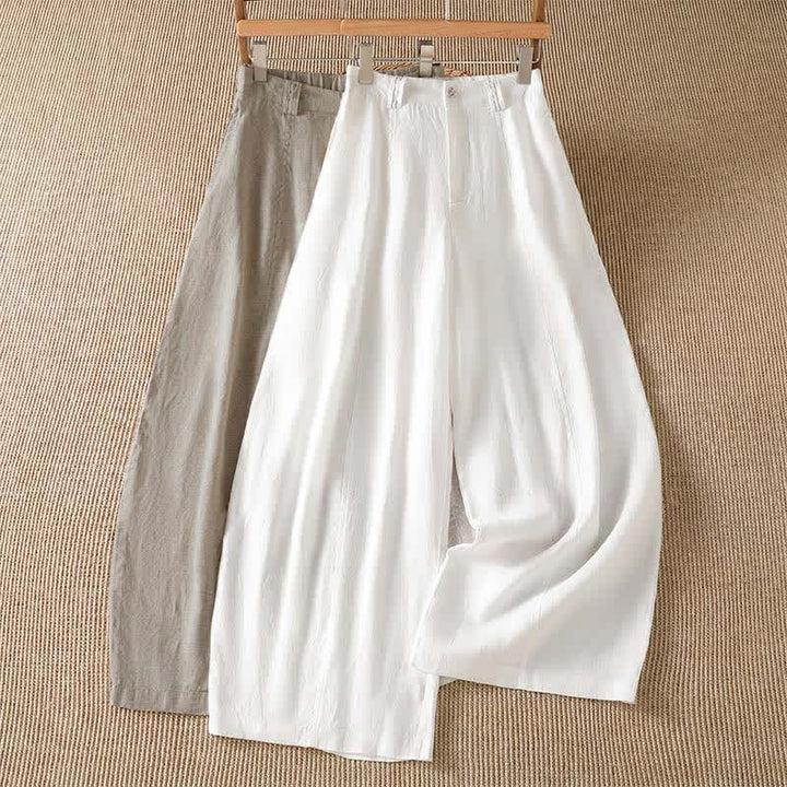 Buddha Stones Pantaloni casual primavera/estate a tinta unita con cerniera, modello alla caviglia, da donna a gamba larga con tasca. - image 16