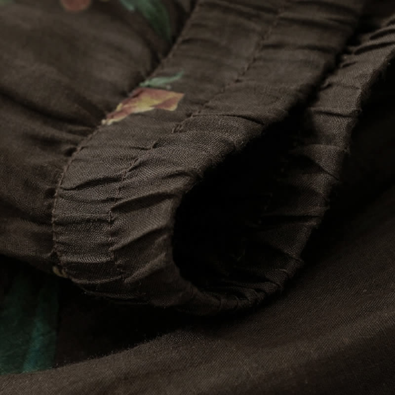 Buddha Stones Pantaloni alla caviglia da donna in stile boho floreale per primavera/estate, a gamba larga con tasche. - image 18