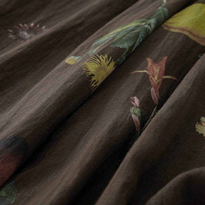 Buddha Stones Pantaloni alla caviglia da donna in stile boho floreale per primavera/estate, a gamba larga con tasche. - image 20