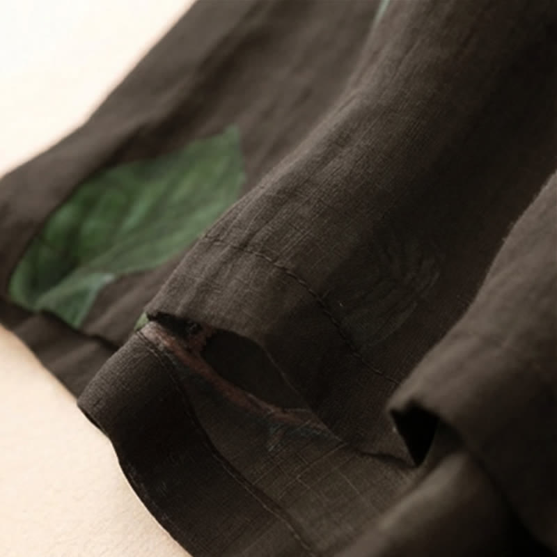 Buddha Stones Pantaloni alla caviglia da donna in stile boho floreale per primavera/estate, a gamba larga con tasche. - image 22