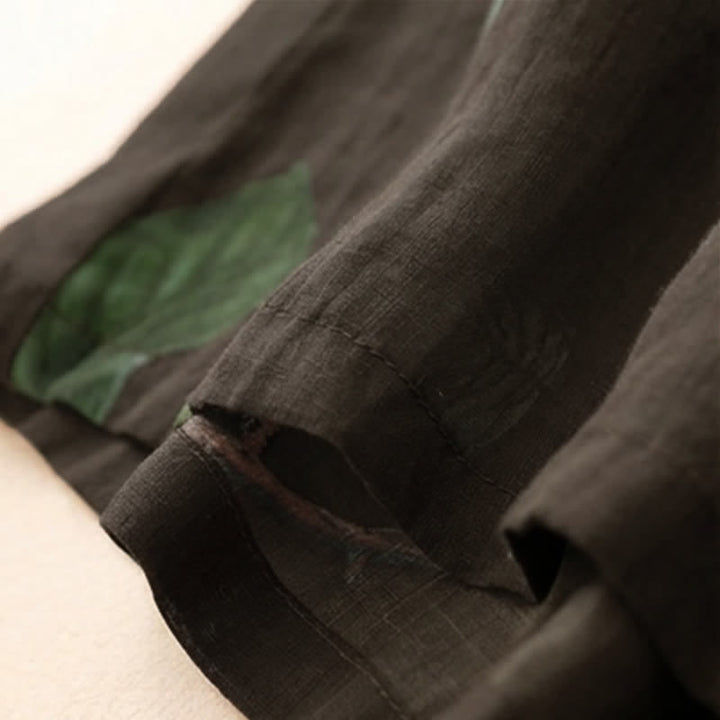 Buddha Stones Pantaloni alla caviglia da donna in stile boho floreale per primavera/estate, a gamba larga con tasche. - image 22
