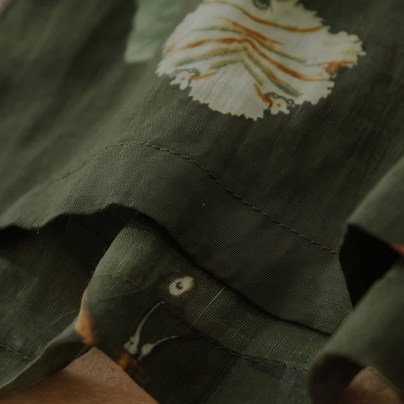 Buddha Stones Pantaloni alla caviglia da donna in stile boho floreale per primavera/estate, a gamba larga con tasche. - image 13