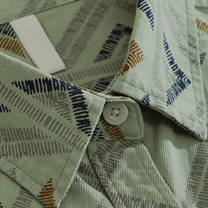 Buddha Stones Camicia da uomo a maniche lunghe in cotone con bottoni, stile boho, casual, con taschino, ideale per primavera/autunno. - image 8