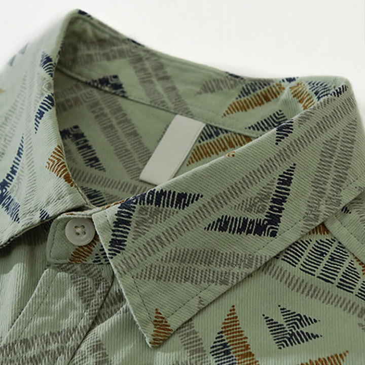 Buddha Stones Camicia da uomo a maniche lunghe in cotone con bottoni, stile boho, casual, con taschino, ideale per primavera/autunno. - image 7