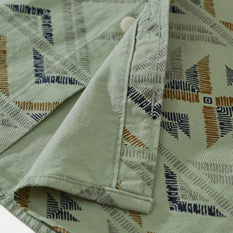 Buddha Stones Camicia da uomo a maniche lunghe in cotone con bottoni, stile boho, casual, con taschino, ideale per primavera/autunno. - image 11