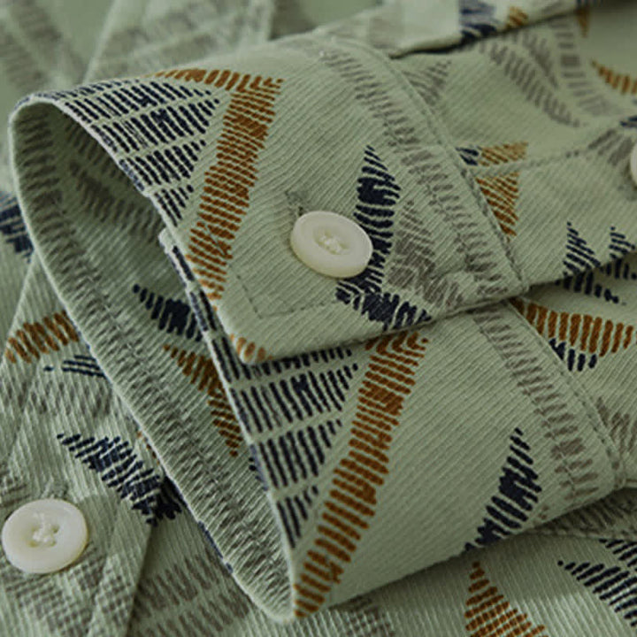 Buddha Stones Camicia da uomo a maniche lunghe in cotone con bottoni, stile boho, casual, con taschino, ideale per primavera/autunno. - image 12