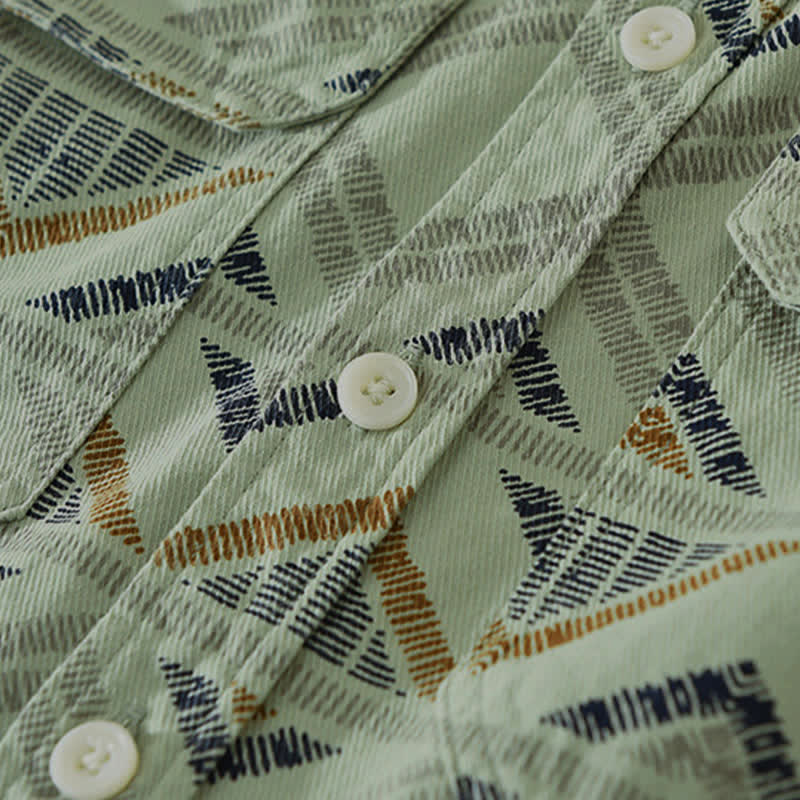 Buddha Stones Camicia da uomo a maniche lunghe in cotone con bottoni, stile boho, casual, con taschino, ideale per primavera/autunno. - image 10