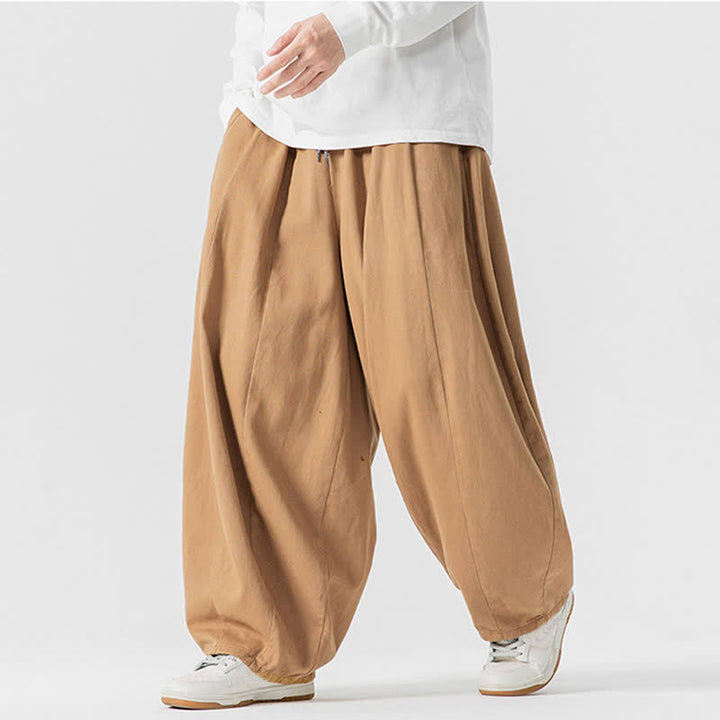 Buddha Stones Pantaloni lunghi da uomo a gamba dritta, semplici, in cotone tinta unita, con coulisse, per l'autunno. Pantaloni a gamba dritta con tasche. - image 34