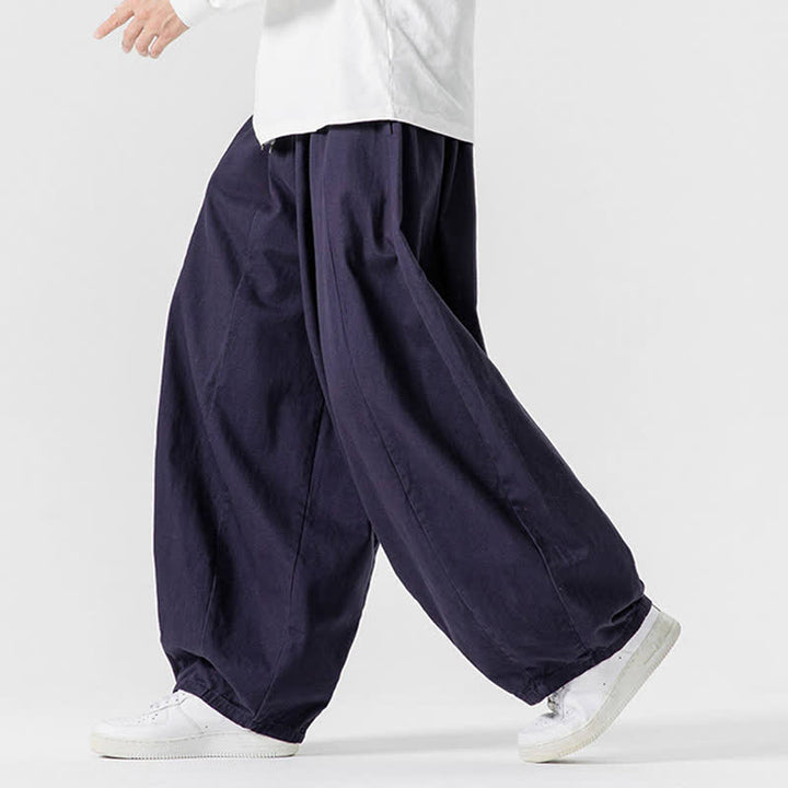 Buddha Stones Pantaloni lunghi da uomo a gamba dritta, semplici, in cotone tinta unita, con coulisse, per l'autunno. Pantaloni a gamba dritta con tasche. - image 27