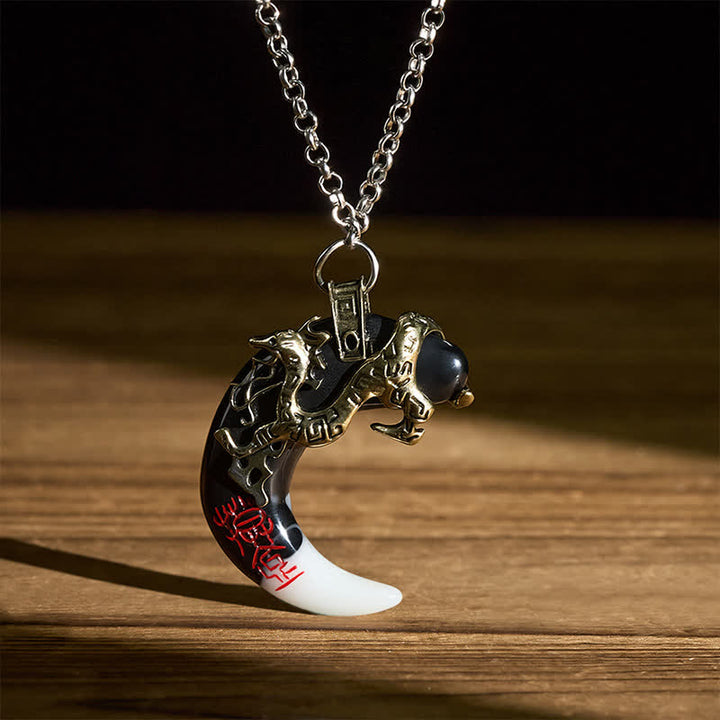 Buddha Stones Collana con ciondolo a mezzaluna "Forza del Drago" - image 15