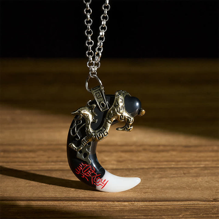 Buddha Stones Collana con ciondolo a mezzaluna "Forza del Drago" - image 14