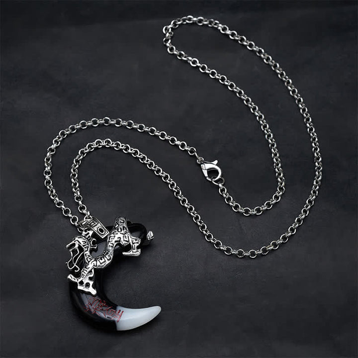 Buddha Stones Collana con ciondolo a mezzaluna "Forza del Drago" - image 1
