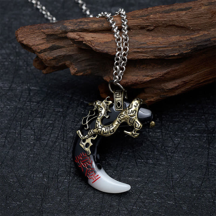 Buddha Stones Collana con ciondolo a mezzaluna "Forza del Drago" - image 11