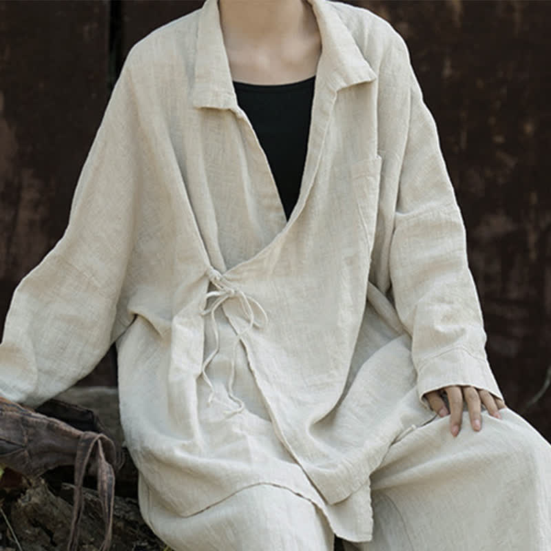 Buddha Stones Meditazione Ramie Cotone Abbigliamento - image 4