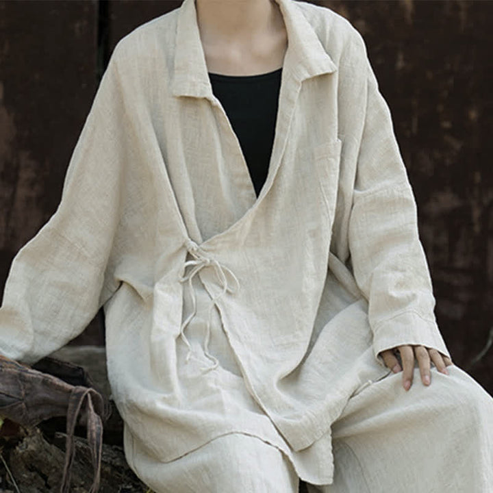 Buddha Stones Meditazione Ramie Cotone Abbigliamento - image 4