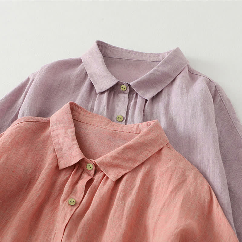 Camicia da donna a maniche corte con bottoni e stampa Buddha Stones, stile casual. - image 21