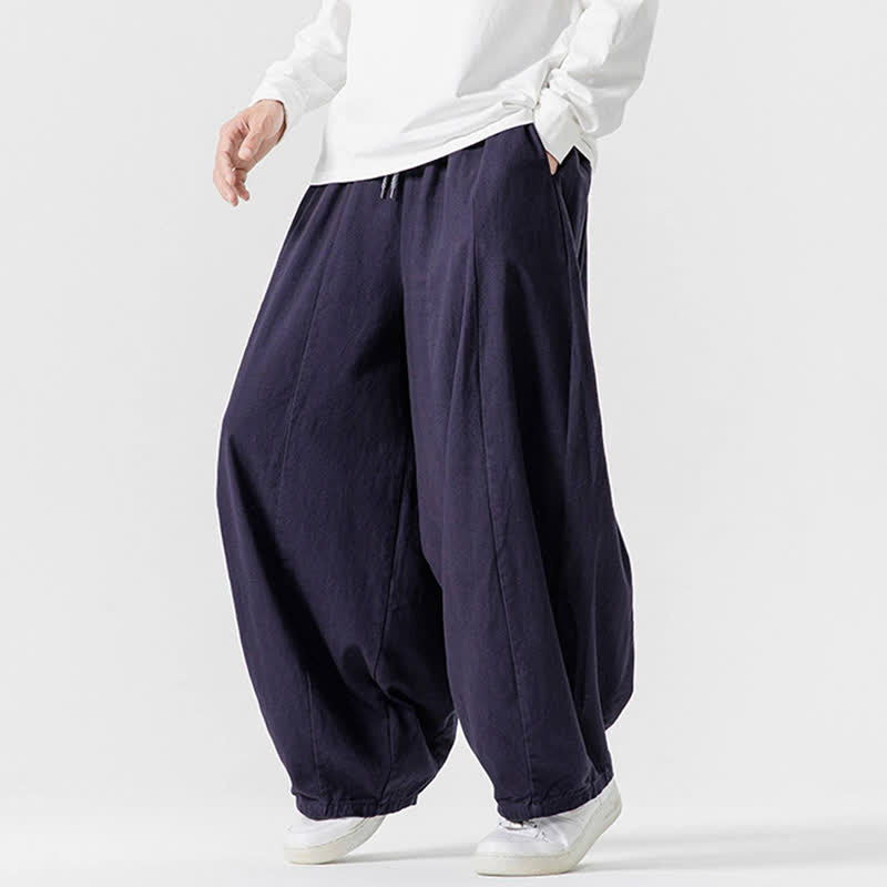 Buddha Stones Pantaloni lunghi da uomo a gamba dritta, semplici, in cotone tinta unita, con coulisse, per l'autunno. Pantaloni a gamba dritta con tasche. - image 32