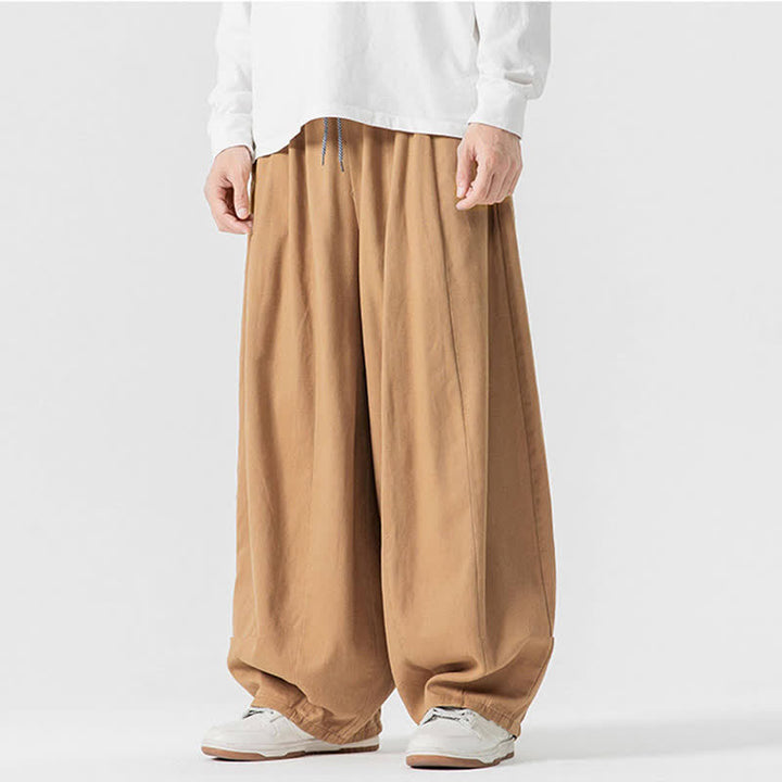 Buddha Stones Pantaloni lunghi da uomo a gamba dritta, semplici, in cotone tinta unita, con coulisse, per l'autunno. Pantaloni a gamba dritta con tasche. - image 38