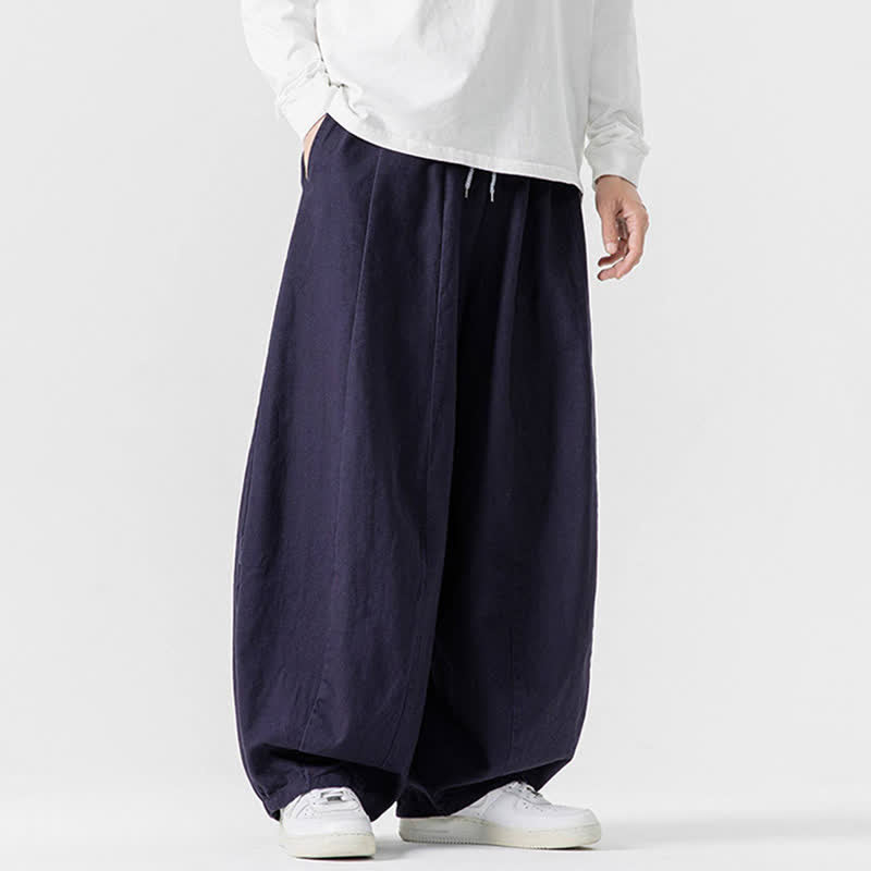 Buddha Stones Pantaloni lunghi da uomo a gamba dritta, semplici, in cotone tinta unita, con coulisse, per l'autunno. Pantaloni a gamba dritta con tasche. - image 28