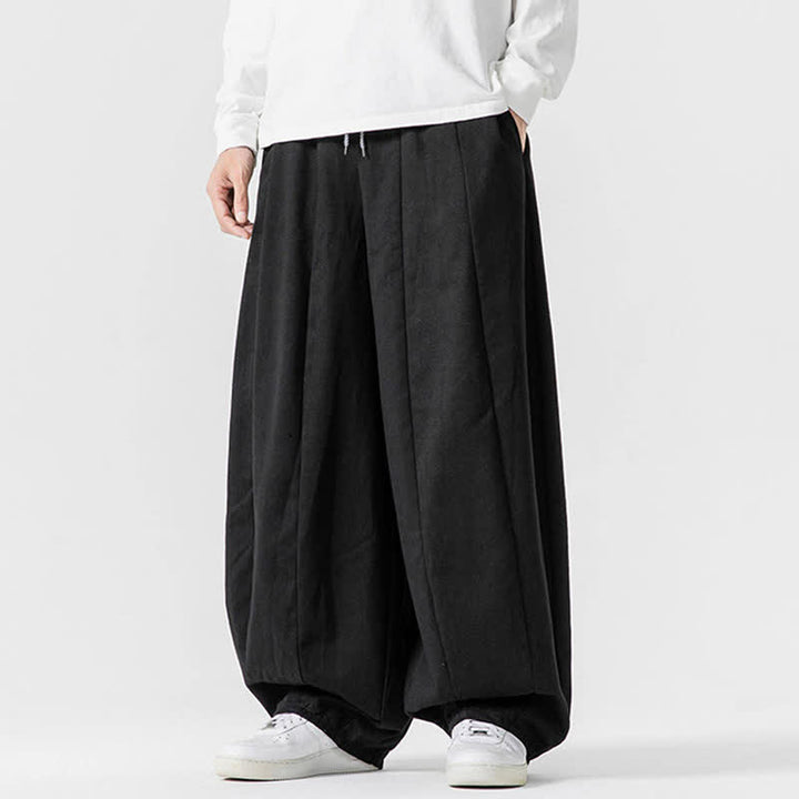 Buddha Stones Pantaloni lunghi da uomo a gamba dritta, semplici, in cotone tinta unita, con coulisse, per l'autunno. Pantaloni a gamba dritta con tasche. - image 11