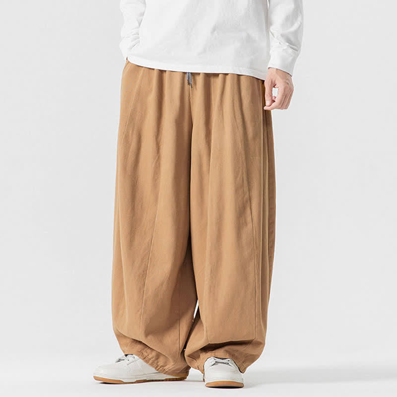 Buddha Stones Pantaloni lunghi da uomo a gamba dritta, semplici, in cotone tinta unita, con coulisse, per l'autunno. Pantaloni a gamba dritta con tasche. - image 39