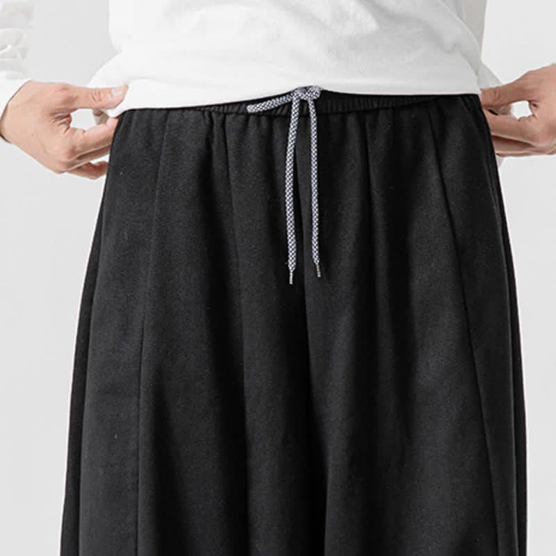 Buddha Stones Pantaloni lunghi da uomo a gamba dritta, semplici, in cotone tinta unita, con coulisse, per l'autunno. Pantaloni a gamba dritta con tasche. - image 14