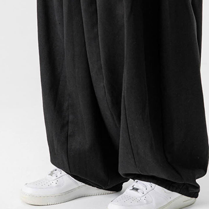 Buddha Stones Pantaloni lunghi da uomo a gamba dritta, semplici, in cotone tinta unita, con coulisse, per l'autunno. Pantaloni a gamba dritta con tasche. - image 16