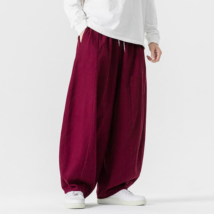 Buddha Stones Pantaloni lunghi da uomo a gamba dritta, semplici, in cotone tinta unita, con coulisse, per l'autunno. Pantaloni a gamba dritta con tasche. - image 43