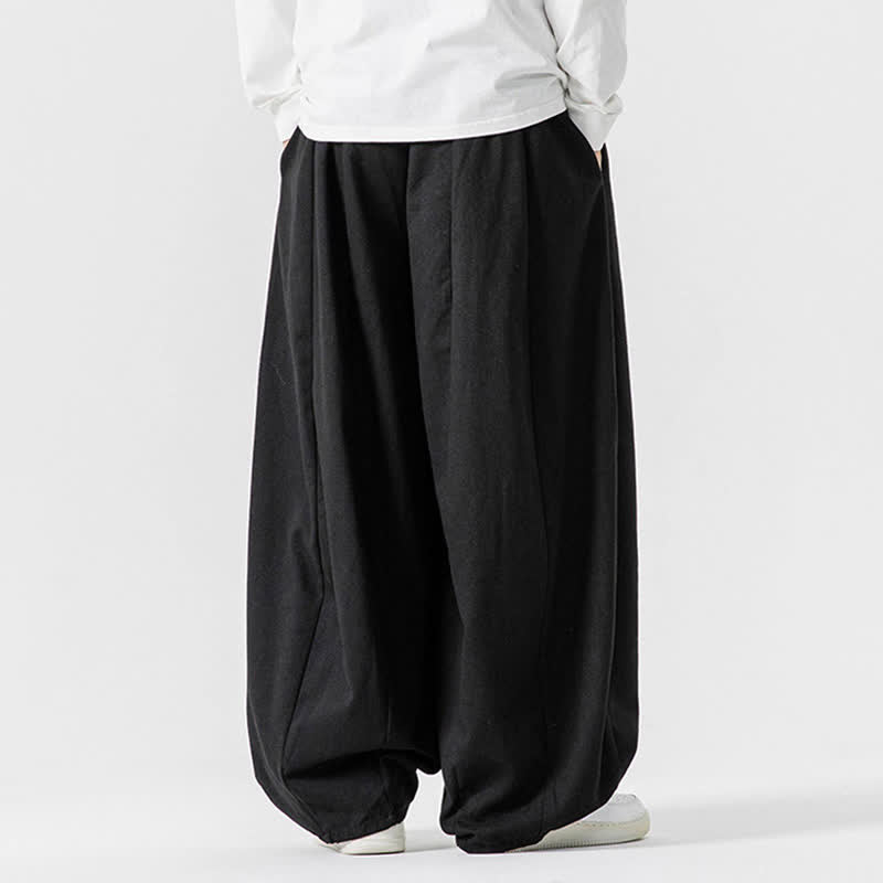 Buddha Stones Pantaloni lunghi da uomo a gamba dritta, semplici, in cotone tinta unita, con coulisse, per l'autunno. Pantaloni a gamba dritta con tasche. - image 10