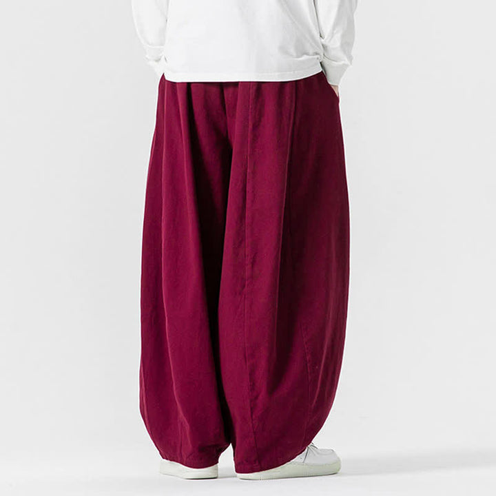 Buddha Stones Pantaloni lunghi da uomo a gamba dritta, semplici, in cotone tinta unita, con coulisse, per l'autunno. Pantaloni a gamba dritta con tasche. - image 45