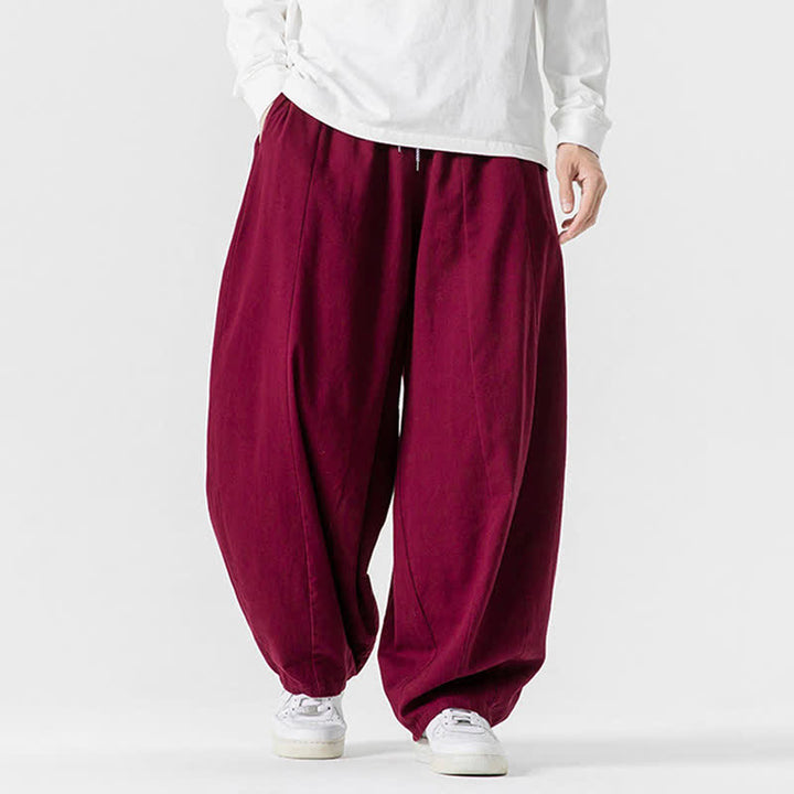 Buddha Stones Pantaloni lunghi da uomo a gamba dritta, semplici, in cotone tinta unita, con coulisse, per l'autunno. Pantaloni a gamba dritta con tasche. - image 46