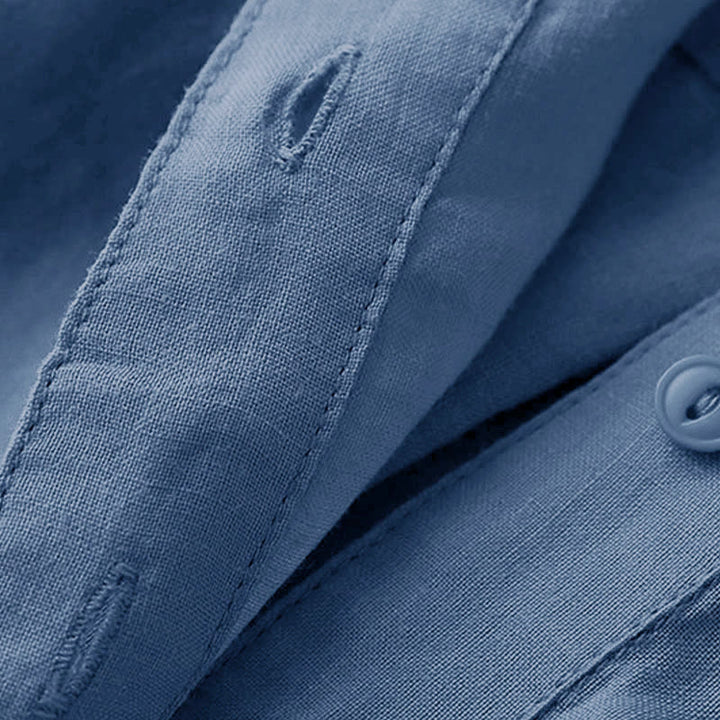Camicia casual da donna in cotone e lino con scollo a V e maniche a tre quarti, motivo Buddha Stones - image 5