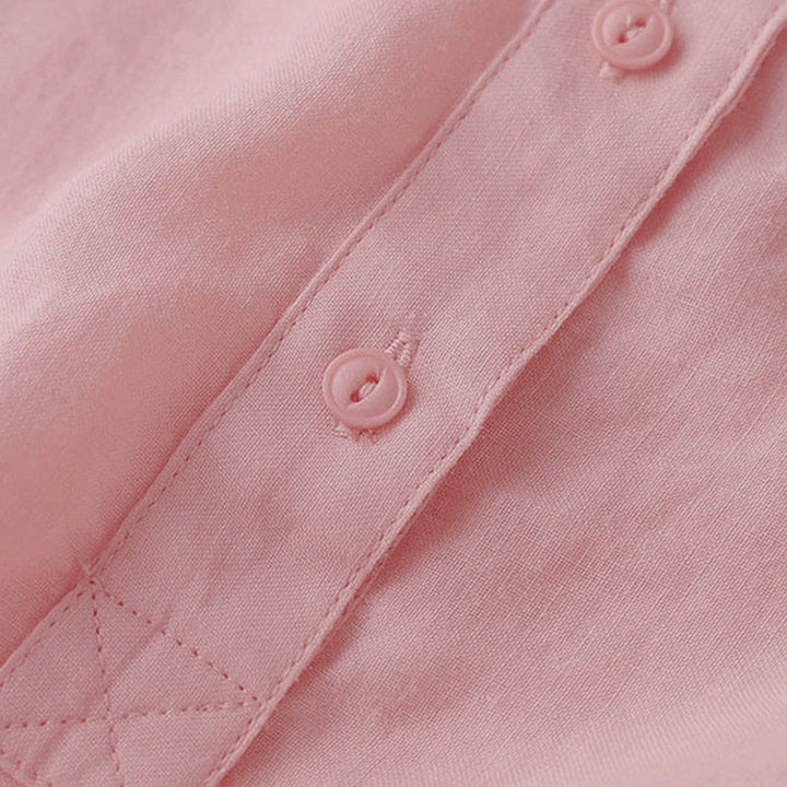 Camicia casual da donna in cotone e lino con scollo a V e maniche a tre quarti, motivo Buddha Stones - image 10