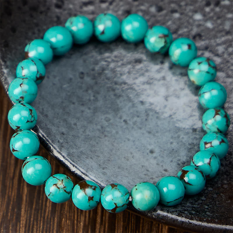 Buddha Stones Bracciale protettivo con perline turchesi - image 1