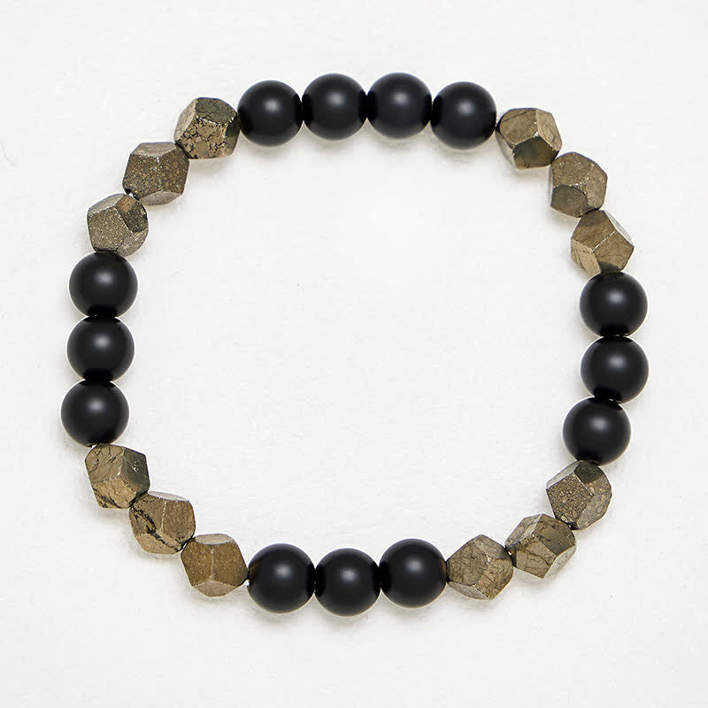 Buddha Stones Bracciale vintage con perline sfaccettate di pirite Wealth - image 3
