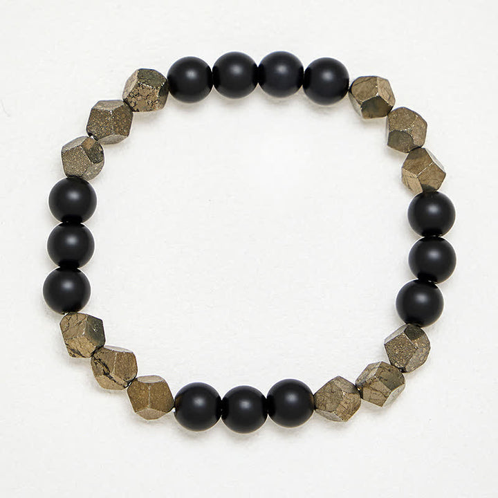 Buddha Stones Bracciale vintage con perline sfaccettate di pirite Wealth - image 3