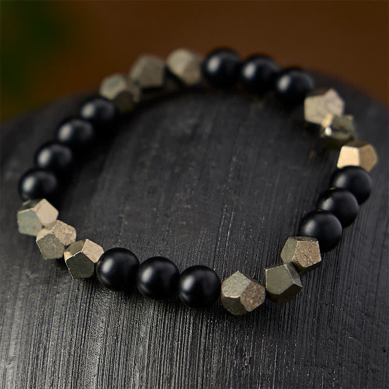Buddha Stones Bracciale vintage con perline sfaccettate di pirite Wealth - image 2