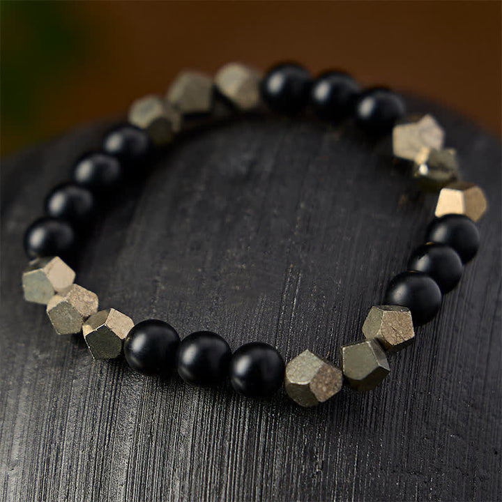 Buddha Stones Bracciale vintage con perline sfaccettate di pirite Wealth - image 2