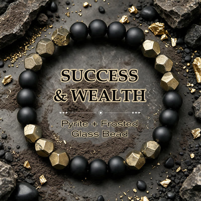 Buddha Stones Bracciale vintage con perline sfaccettate di pirite Wealth - Pirite (Circonferenza del polso: 5,9-6,3 pollici / 15-16 cm) - image 0