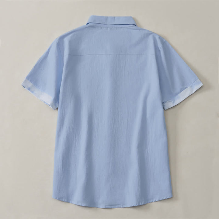 Buddha Stones Camicia da uomo a maniche corte, stile boho estivo casual, con stampa tie-dye. - image 10