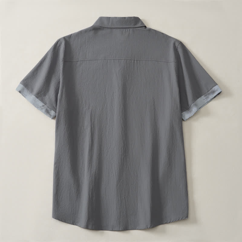 Buddha Stones Camicia da uomo a maniche corte, stile boho estivo casual, con stampa tie-dye. - image 18